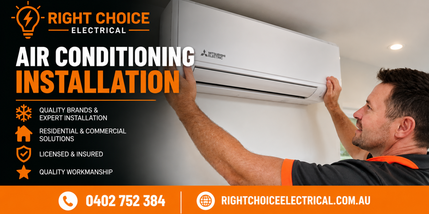 Right Choice Electrical – Air Conditioning Sunshine Coast Stay comfortable all year round with professional air conditioning installation by Right Choice Electrical. Providing reliable air conditioning solutions for homes across the Sunshine Coast.